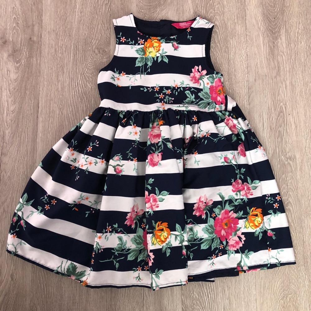 Young Dimension floral striped dress